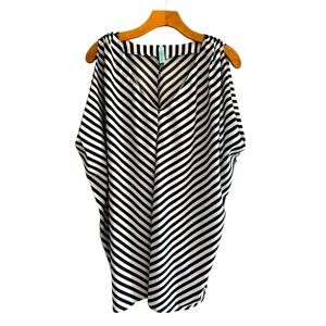 JALOUX Black White Stripe Top M